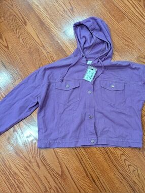 Zoya Lavender Hooded Jean Jacket